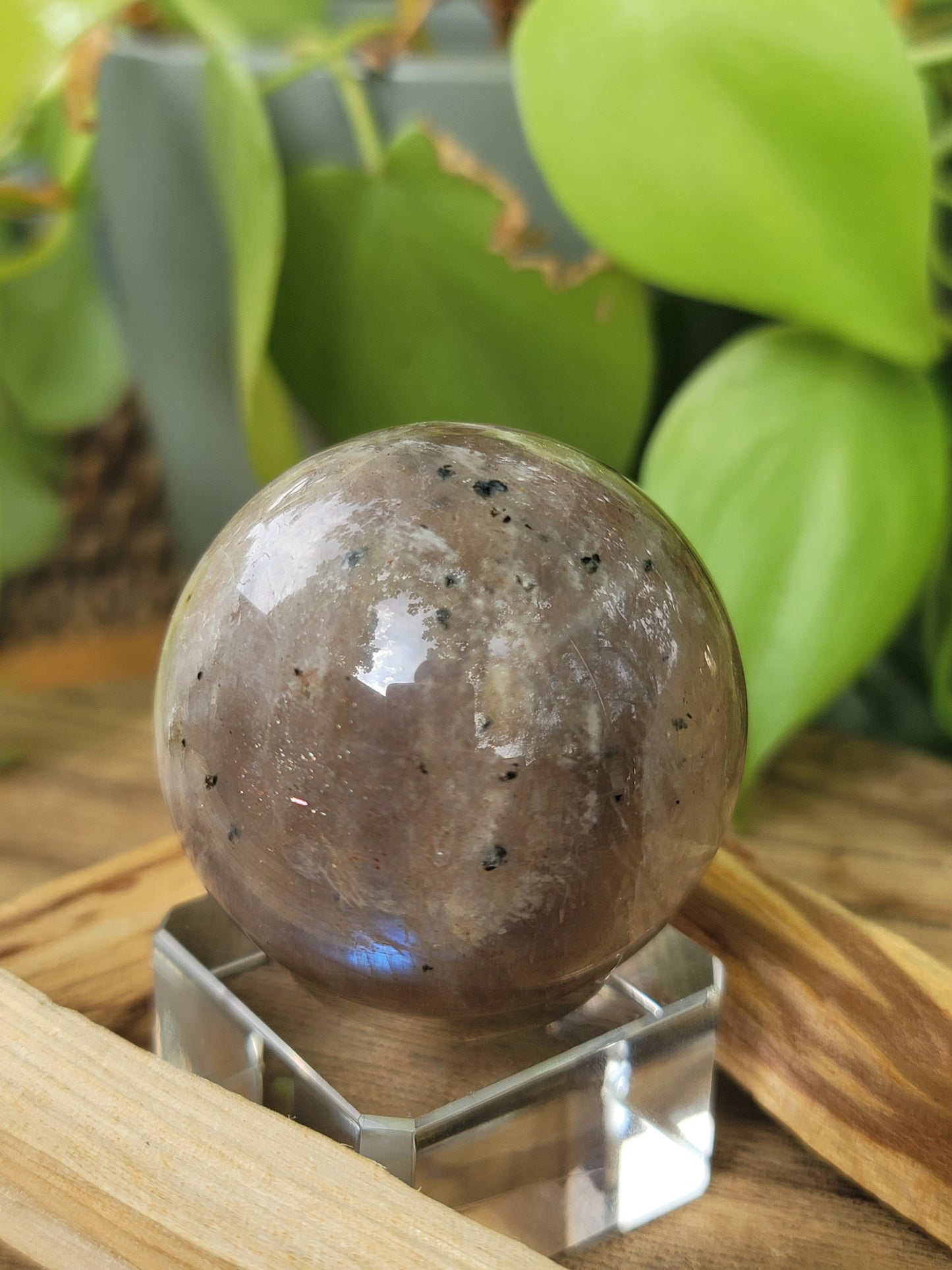 Moonstone Sphere for Intuition Feminine Energy and Emotional Flow