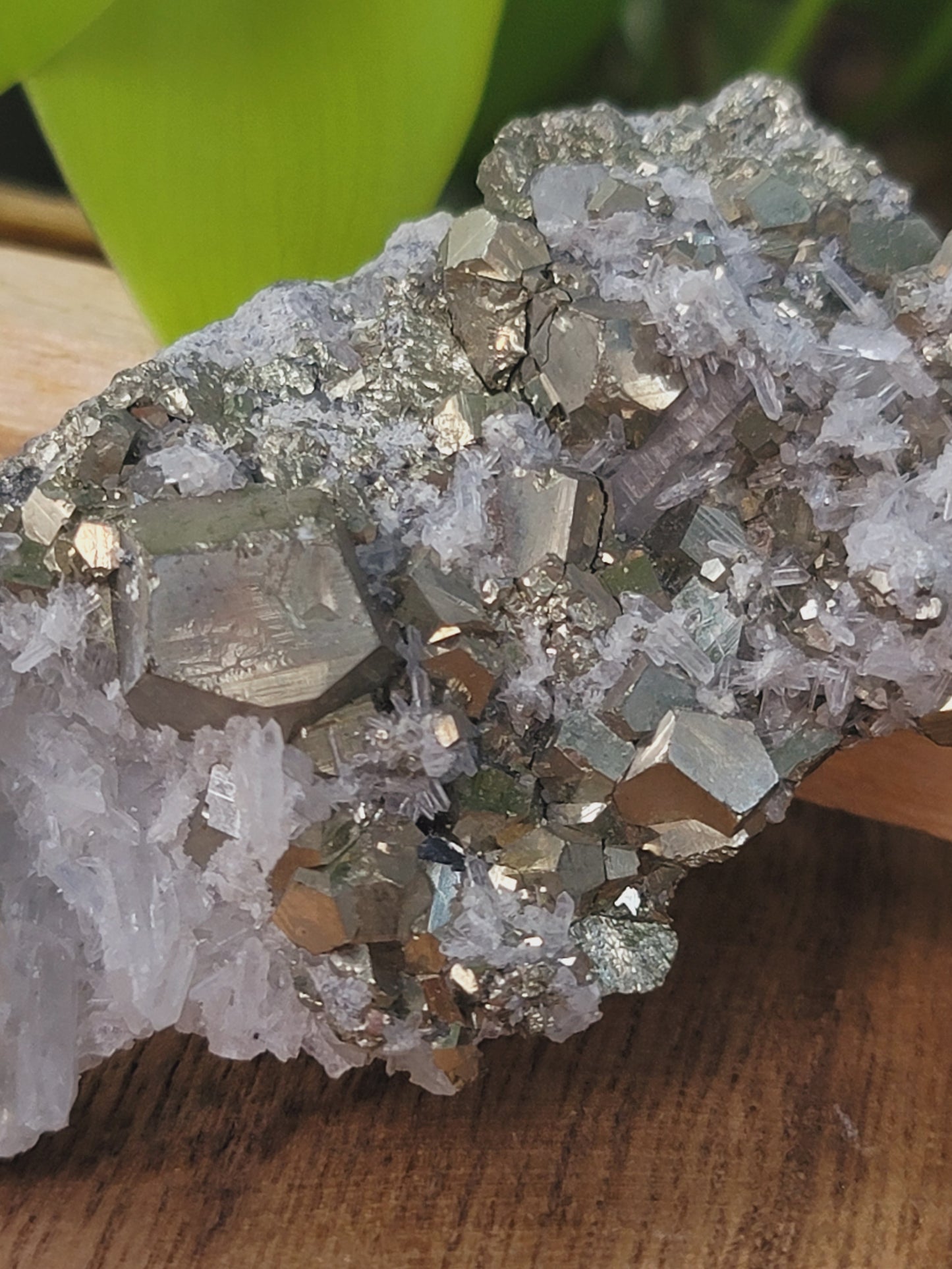 Pyrite Cube in Quartz Matrix Specimen for Abundance Manifestation and Energetic Strength