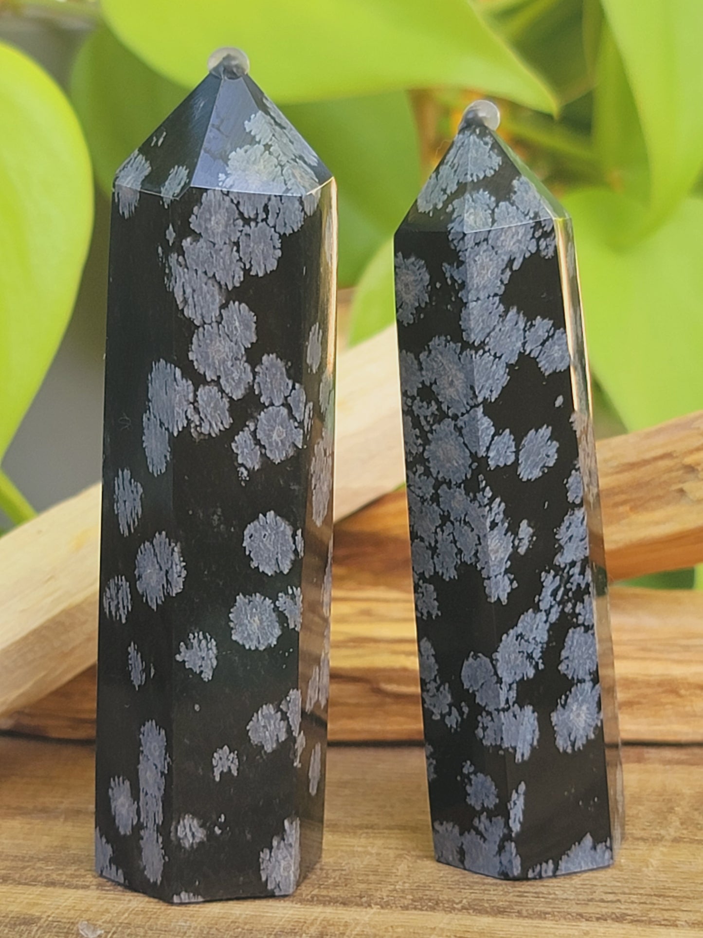 Snowflake Obsidian Tower for Protection Emotional Release and Pattern Shifting