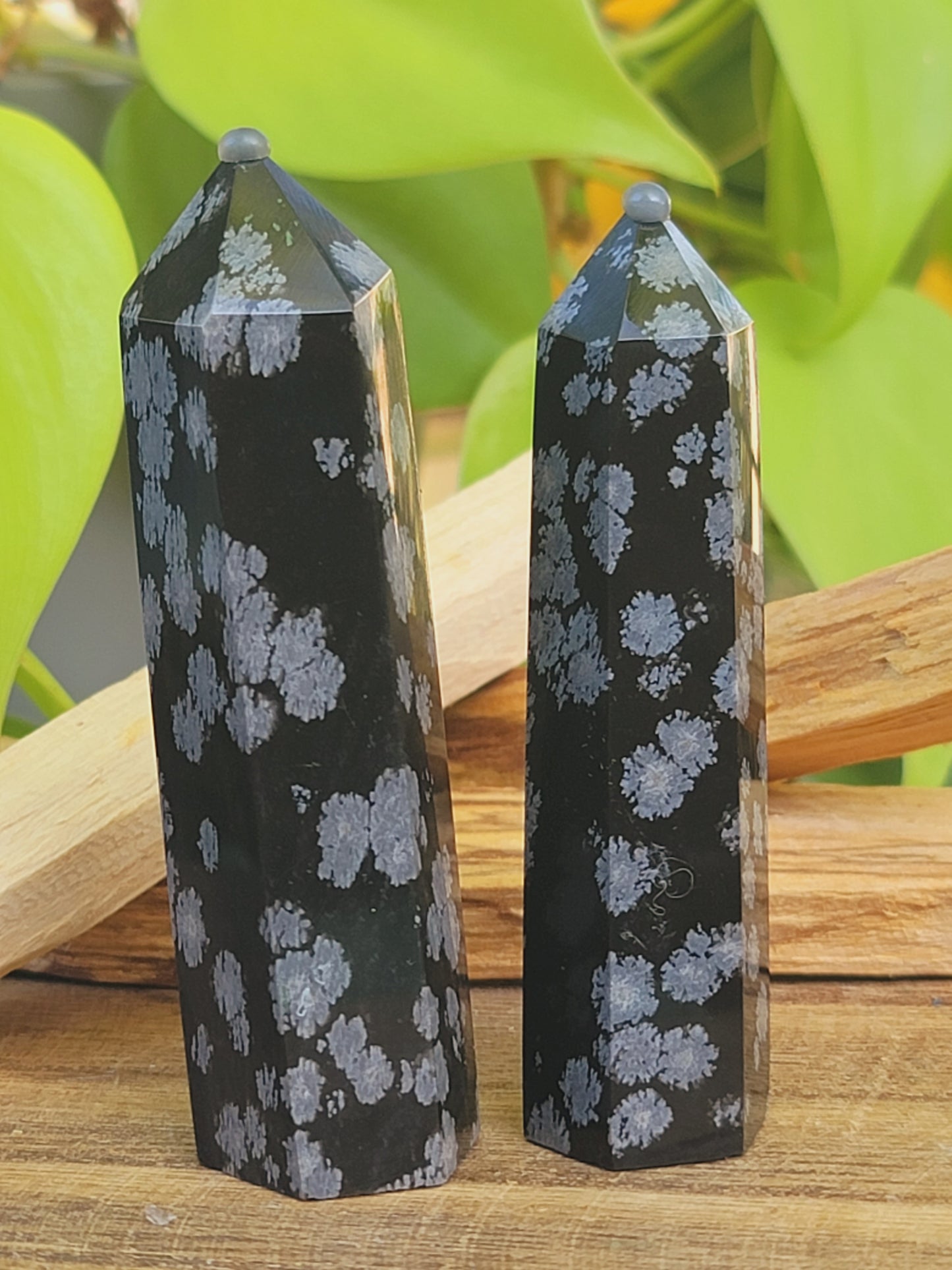 Snowflake Obsidian Tower for Protection Emotional Release and Pattern Shifting