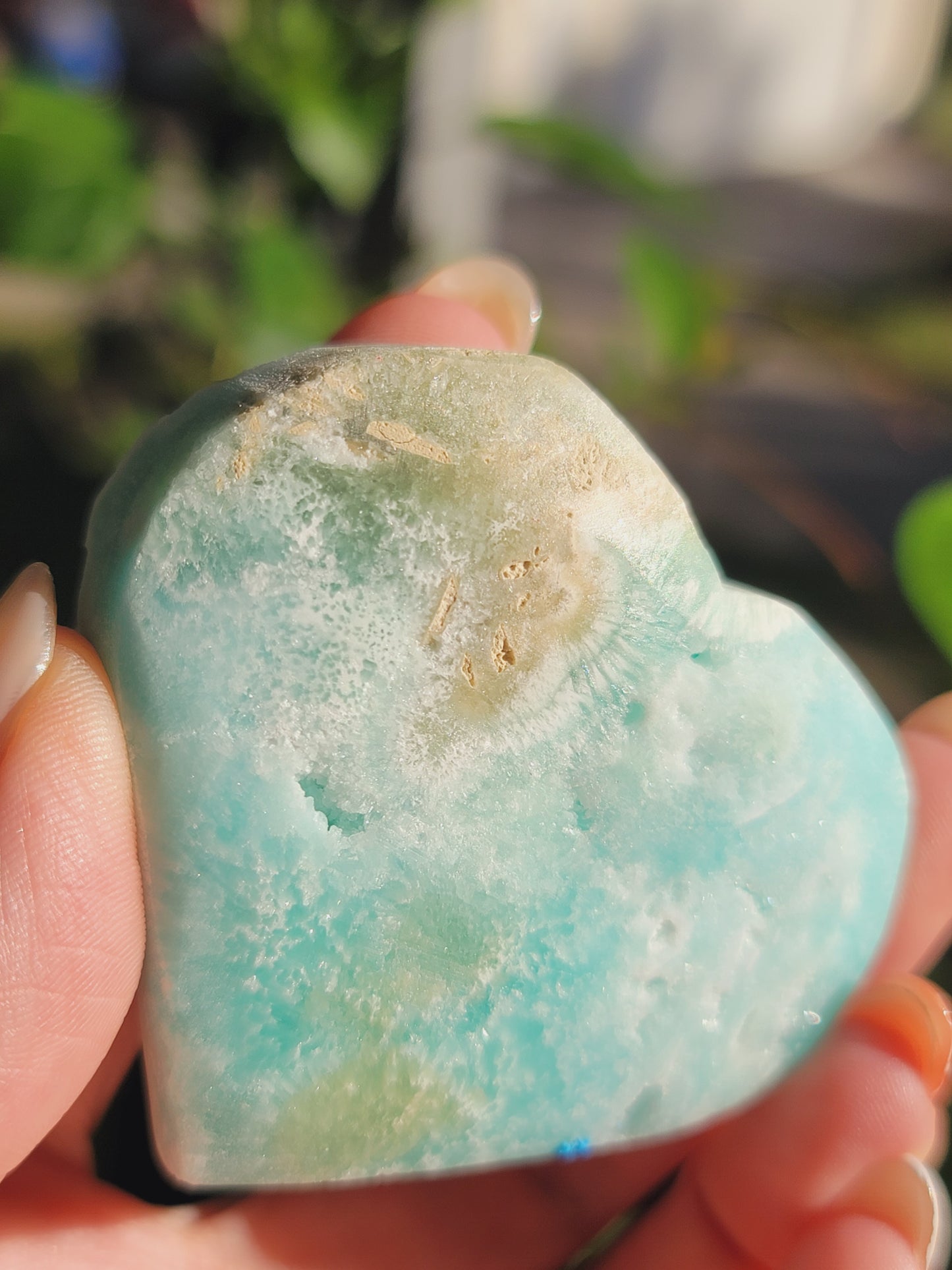 Blue Hemimorphite Druzy Heart for Emotional Healing Communication and High-Vibe Sparkle