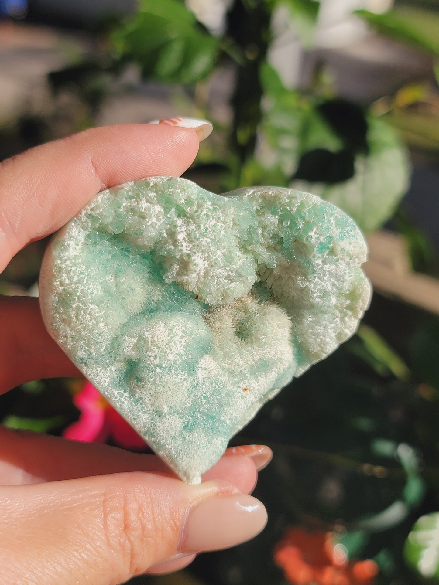 Blue Hemimorphite Druzy Heart for Emotional Healing Communication and High-Vibe Sparkle