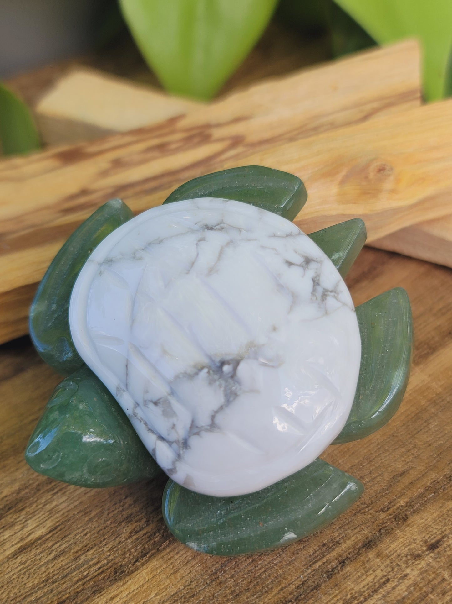 Green Aventurine Turtle Carving 3 Inch with Custom Crystal Shell for Luck Healing and Intentional Energy
