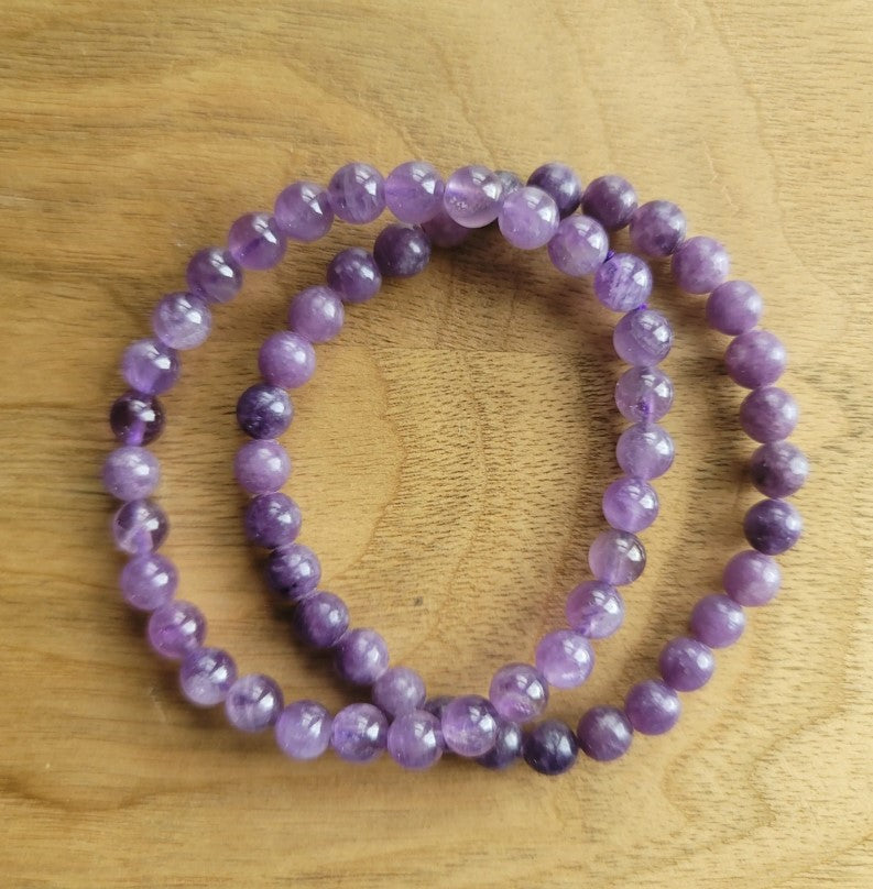 Amethyst 6mm Bead Bracelet: Serenity and Spiritual Connection