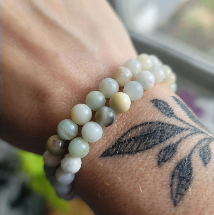 Caribbean Calcite 6mm Beaded Bracelet: Serenity and Oceanic Bliss