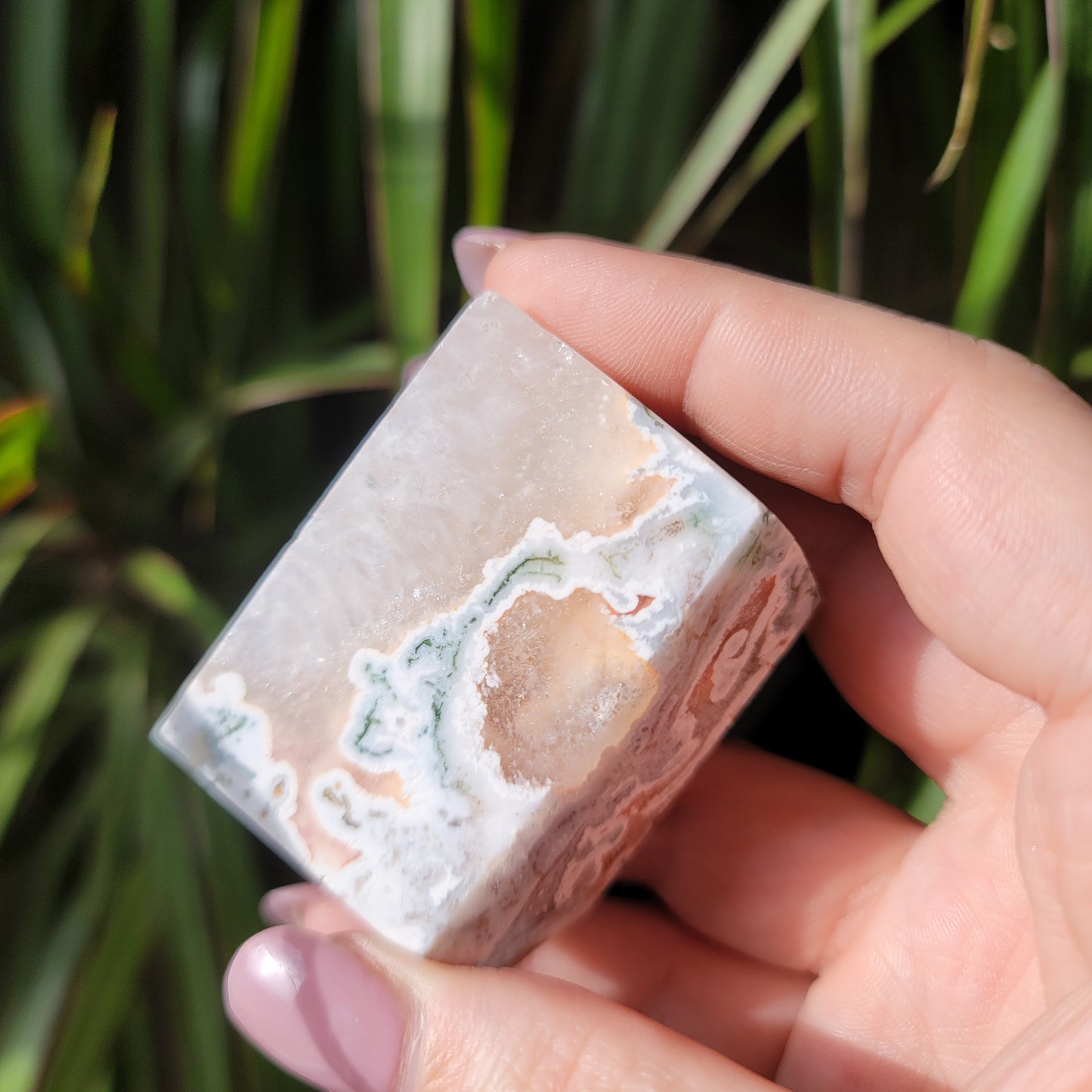 Pink Amethyst & Moss Agate Druzy Freeform – Healing & Spiritual Growth