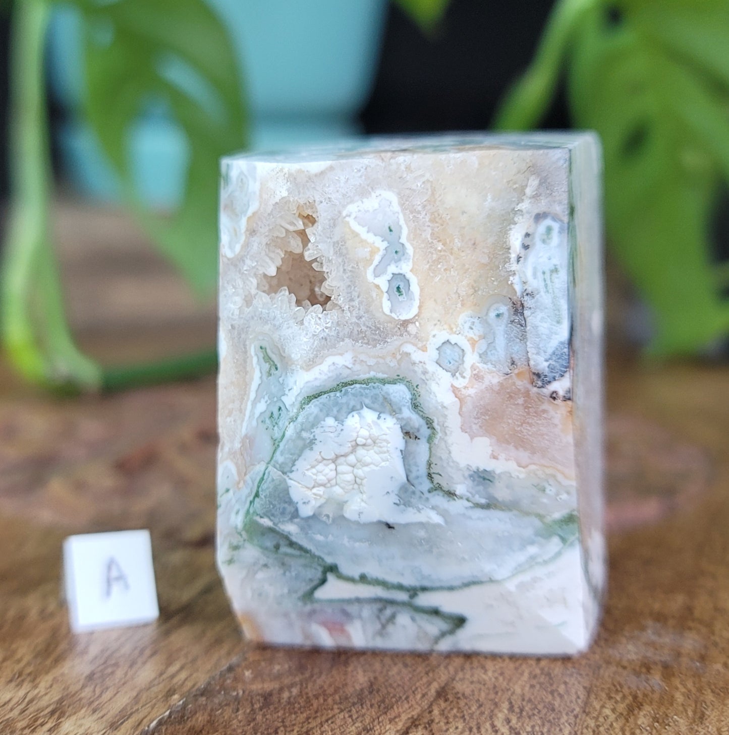 Pink Amethyst & Moss Agate Druzy Freeform – Healing & Spiritual Growth