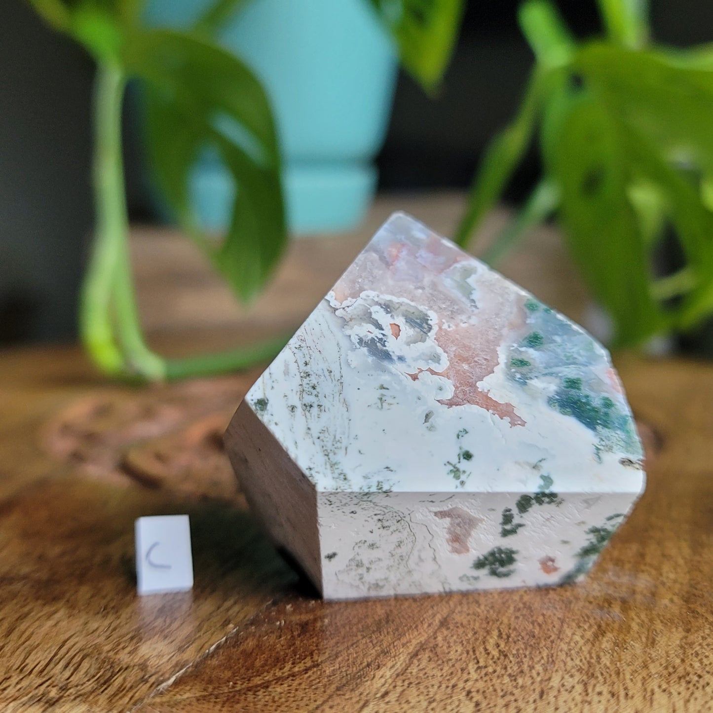 Pink Amethyst & Moss Agate Druzy Freeform – Healing & Spiritual Growth
