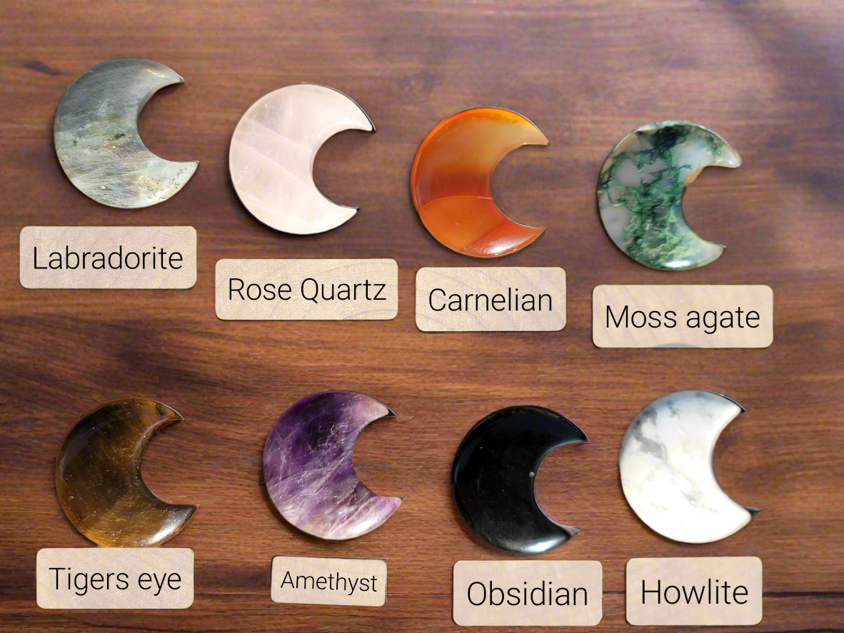 Mini Moon Carving - A Celestial Collection in Multiple Materials