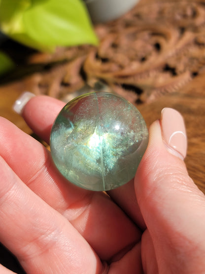 Rainbow Green Fluorite Sphere: Spectrum of Healing Light and Clarity