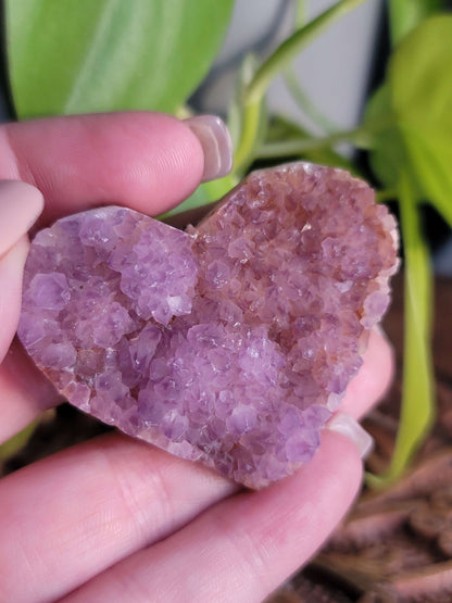 Purple Druzy Heart – Crystal for Intuition, Self-Love & Healing Energy