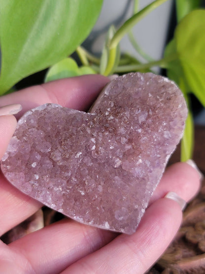 Purple Druzy Heart – Crystal for Intuition, Self-Love & Healing Energy