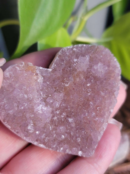 Purple Druzy Heart – Crystal for Intuition, Self-Love & Healing Energy