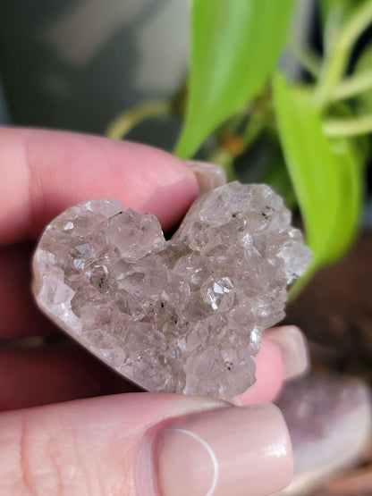 Purple Druzy Heart – Crystal for Intuition, Self-Love & Healing Energy