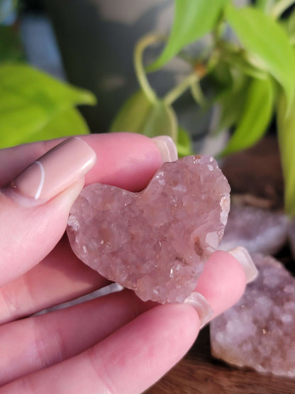 Purple Druzy Heart – Crystal for Intuition, Self-Love & Healing Energy