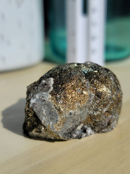 Natural Copper and Pyrite Specimen: Fusion of Earthly Strength and Prosperity