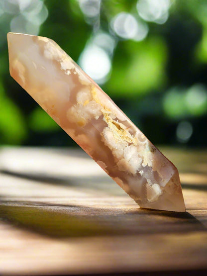 Flower Agate Double Point – Crystal for Growth, Confidence & Balance