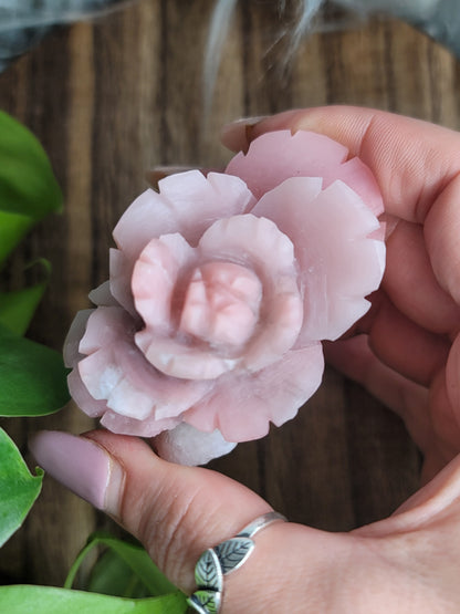 Pink Jade Hand-Carved Flower – Love, Serenity & Heart Chakra Healing