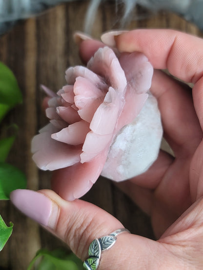 Pink Jade Hand-Carved Flower – Love, Serenity & Heart Chakra Healing