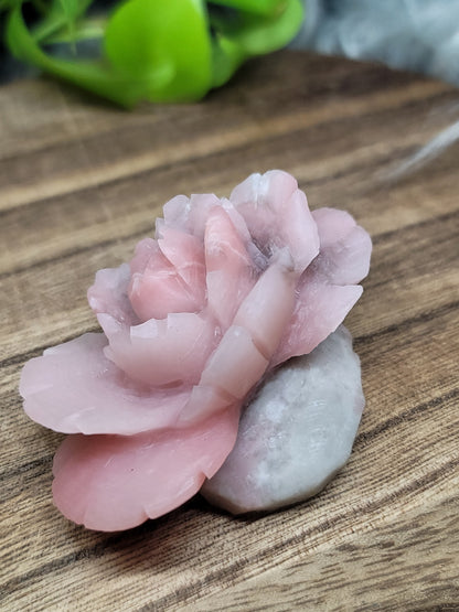 Pink Jade Hand-Carved Flower – Love, Serenity & Heart Chakra Healing