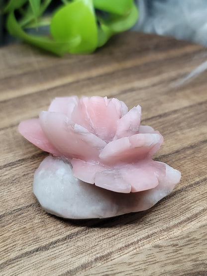 Pink Jade Hand-Carved Flower – Love, Serenity & Heart Chakra Healing