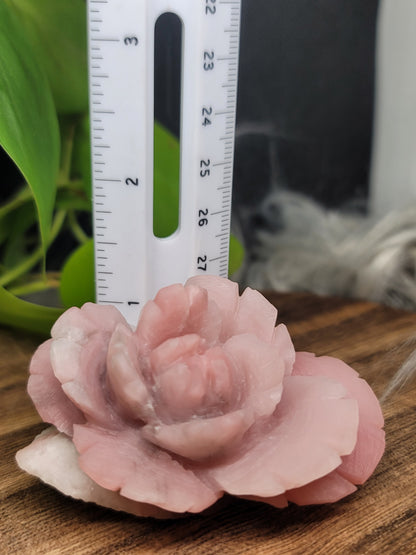 Pink Jade Hand-Carved Flower – Love, Serenity & Heart Chakra Healing