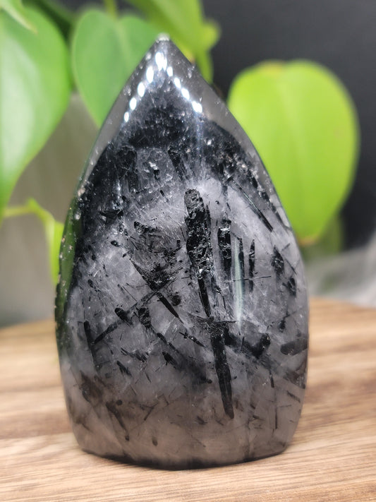 Black Tourmaline Quartz Free Form: Protection and Clarity