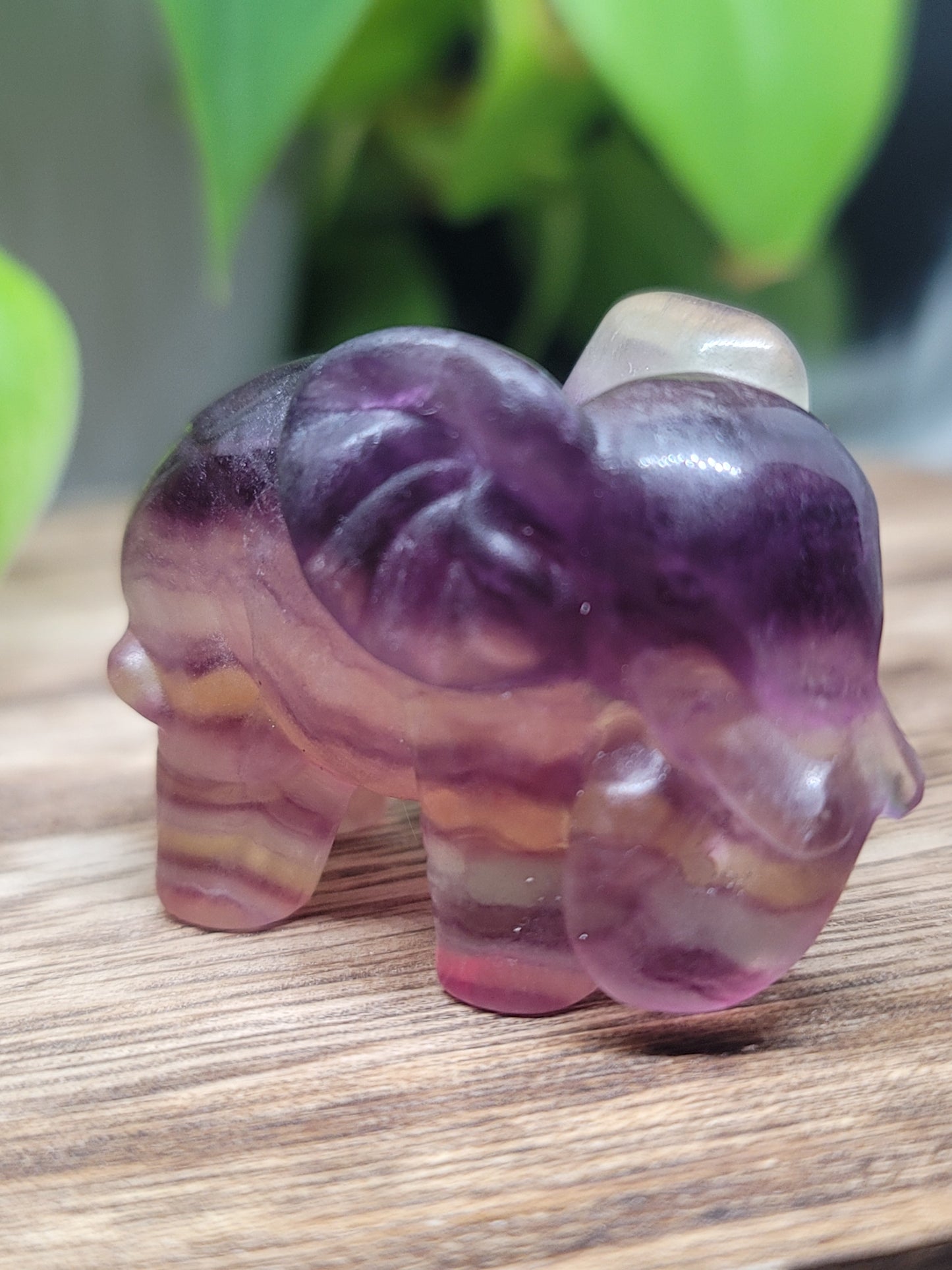 Fluorite Elephant Carving: Wisdom and Spiritual Growth