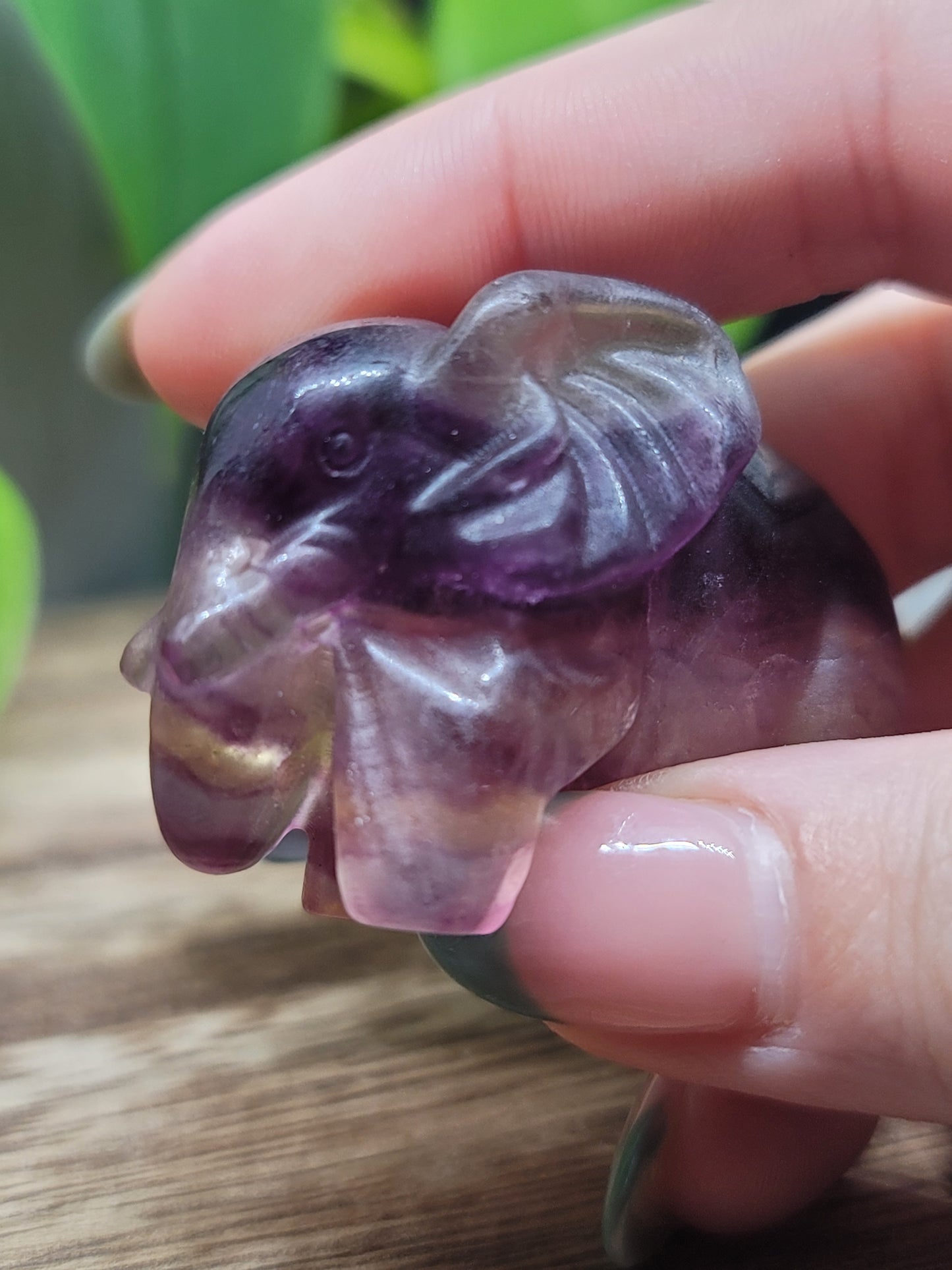 Fluorite Elephant Carving: Wisdom and Spiritual Growth