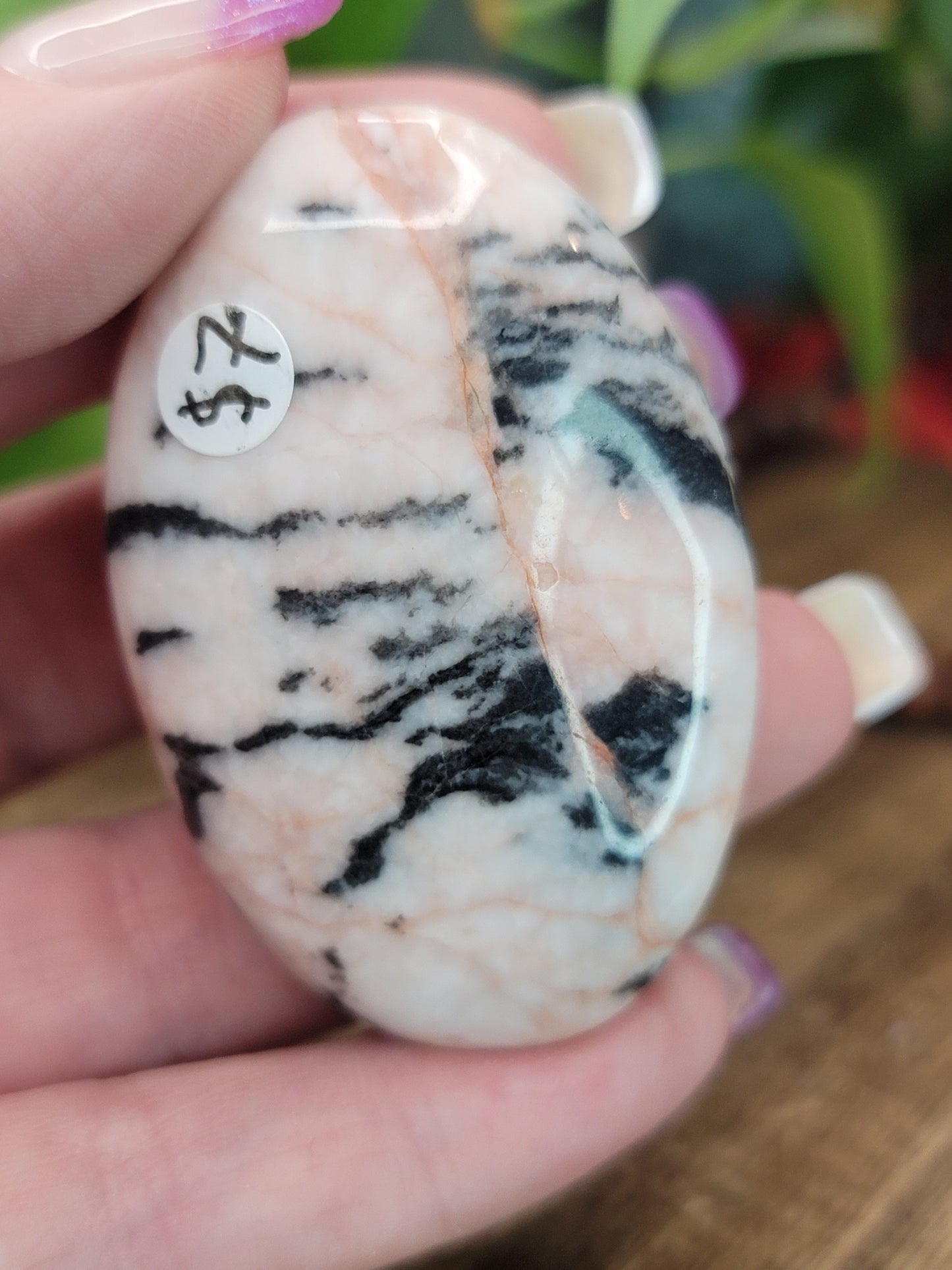 Pink Zebra Jasper Palm Stone – Self-Love, Joy & Emotional Balance