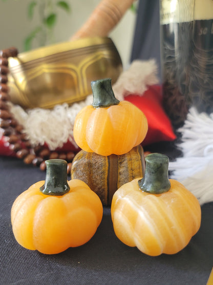 Orange Calcite Pumpkin: Spark Joy and Shine Through the Shadows