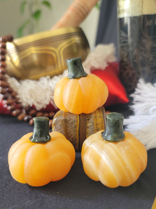 Orange Calcite Pumpkin: Spark Joy and Shine Through the Shadows