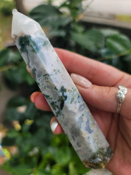 Moss Agate Tower: Ground Your Spirit and Grow in Alignment