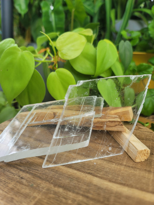 Selenite Charging Plate 4x4" Optically Clear for Crystal Charging Aura Cleansing and Energy Flow