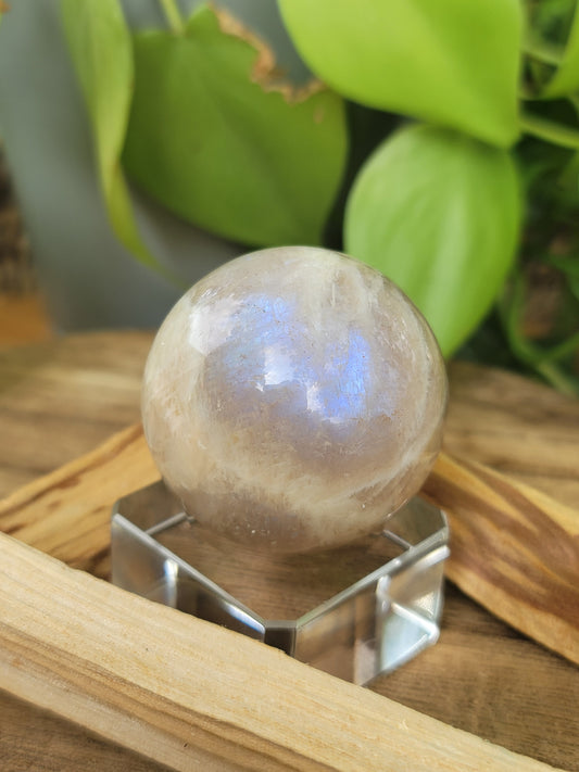 Moonstone Sphere for Intuition Feminine Energy and Emotional Flow