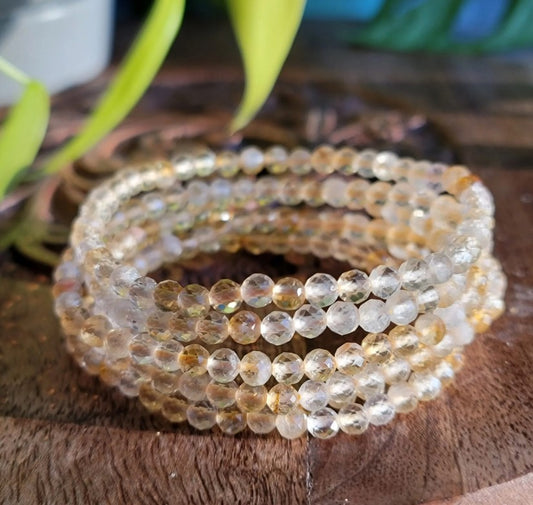 4mm Faceted Natural Citrine Bracelet – Abundance, Confidence & Manifestation