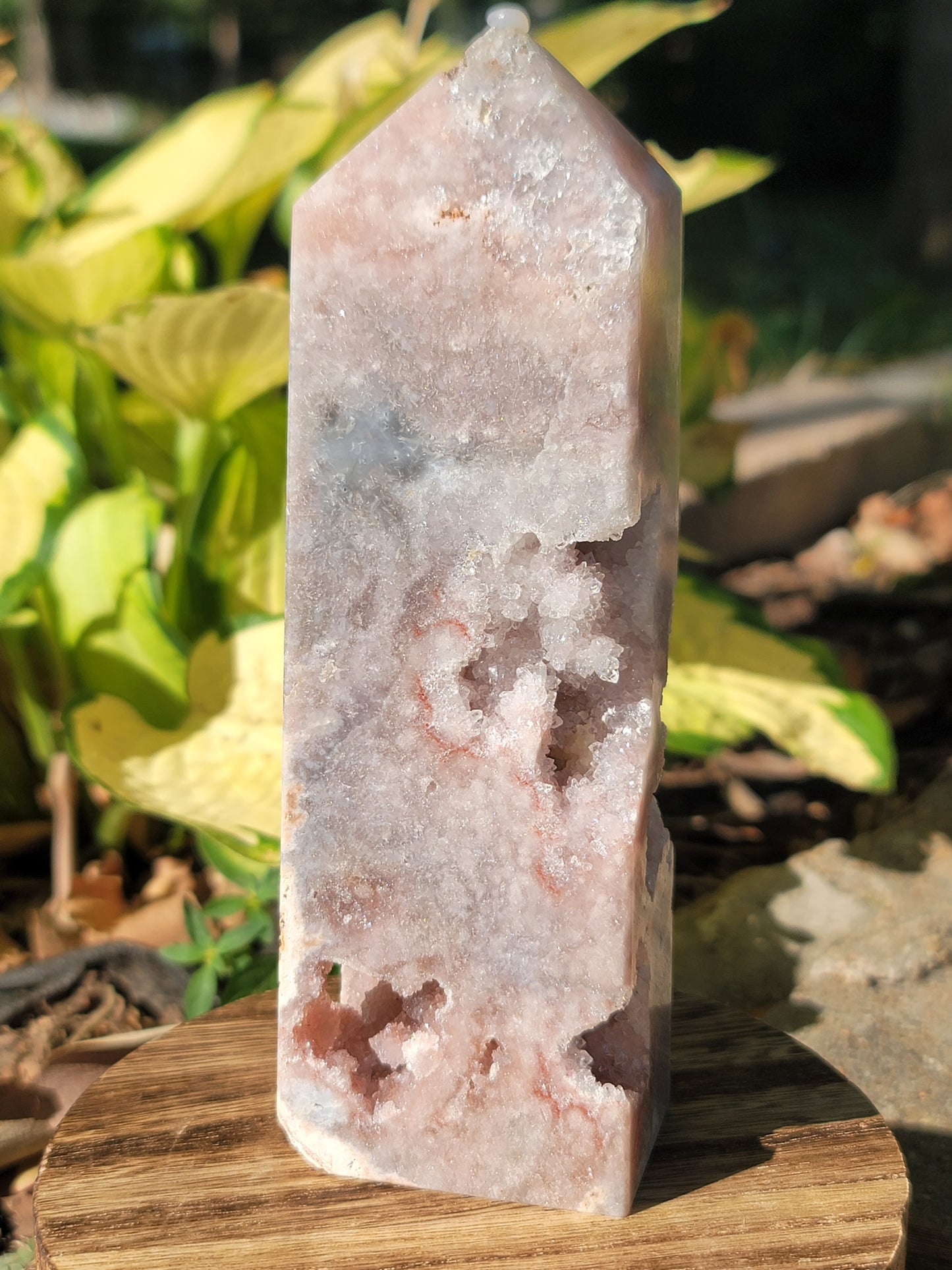 7" Pink Amethyst tower with druzy 