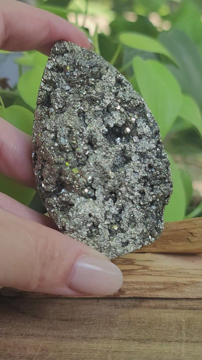 High Druzy Pyrite Freeform – Bold Energy, Abundance & Grounded Action