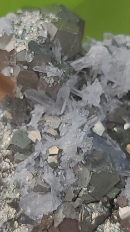 Pyrite Cube in Quartz Matrix Specimen for Abundance Manifestation and Energetic Strength