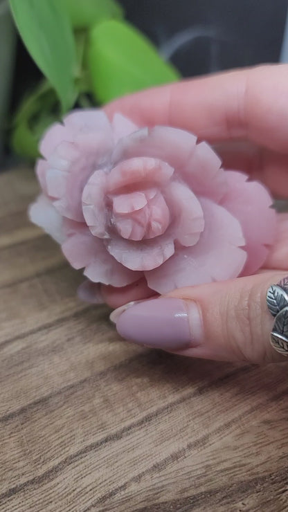 Pink Jade Hand-Carved Flower – Love, Serenity & Heart Chakra Healing