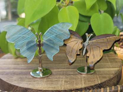 Butterfly Wing Crystal Sculpture 2" on Stand for Transformation and Lightness