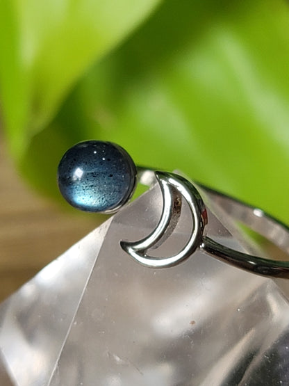 Moonstone Sterling Silver Rings – Choose Butterfly, Moon, or Sun & Moon (Adjustable)