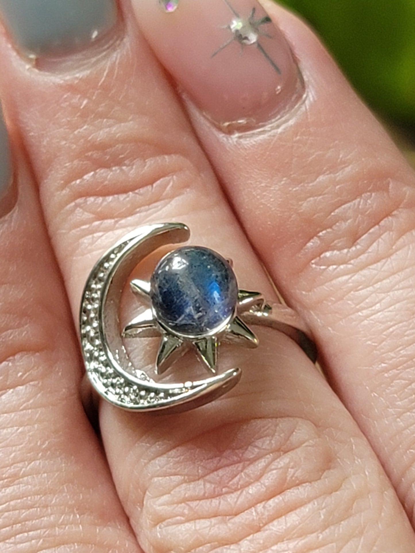 Moonstone Sterling Silver Rings – Choose Butterfly, Moon, or Sun & Moon (Adjustable)