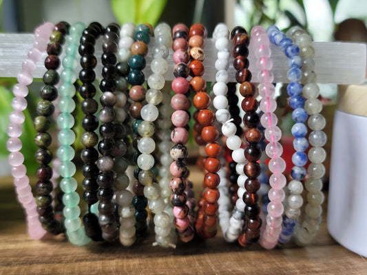 Classic Crystal Stacker 4mm Bracelets – Stackable Energy, Bold Intention & Custom Vibes