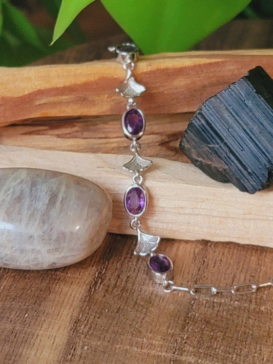 Spiritual Reset Crystal Bundle with Amethyst Bracelet Moonstone and Black Tourmaline