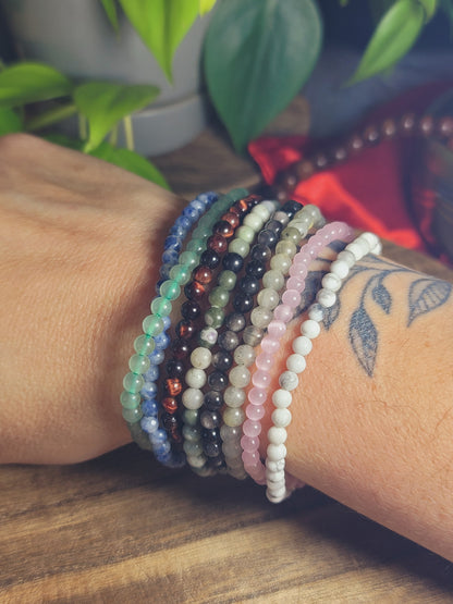 Classic Crystal Stacker 4mm Bracelets – Stackable Energy, Bold Intention & Custom Vibes