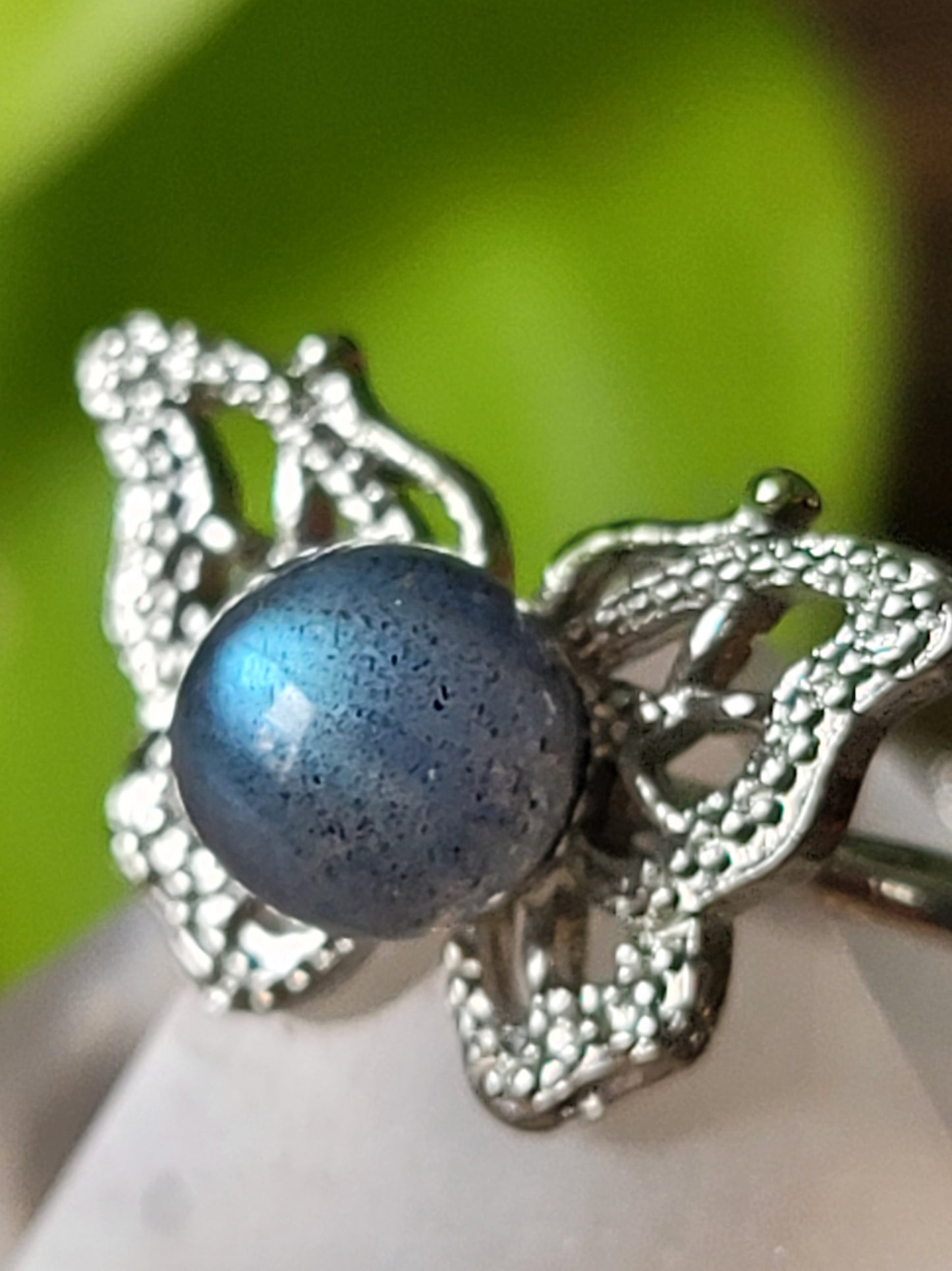 Moonstone Sterling Silver Rings – Choose Butterfly, Moon, or Sun & Moon (Adjustable)
