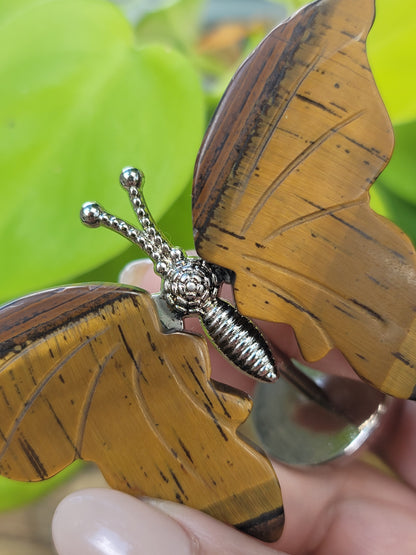 Butterfly Wing Crystal Sculpture 2" on Stand for Transformation and Lightness
