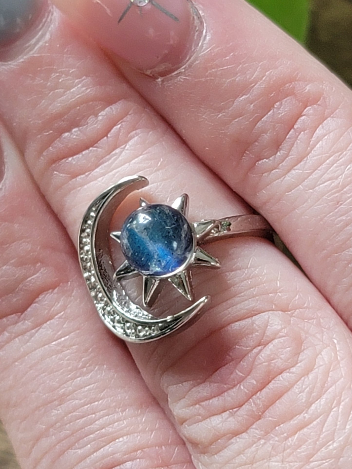 Moonstone Sterling Silver Rings – Choose Butterfly, Moon, or Sun & Moon (Adjustable)